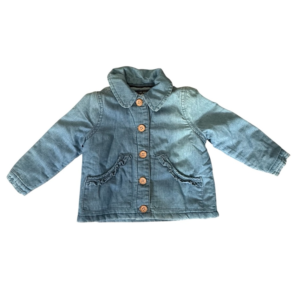 OshKosh B'gosh Baby Girls Lightweight Jacket Denim Size 12M Blue Excellent EUC
